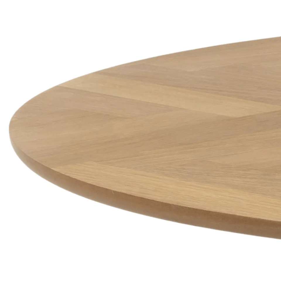 Lisomme Senn houten eettafel naturel visgraat - Ø 120 cm, foto 3