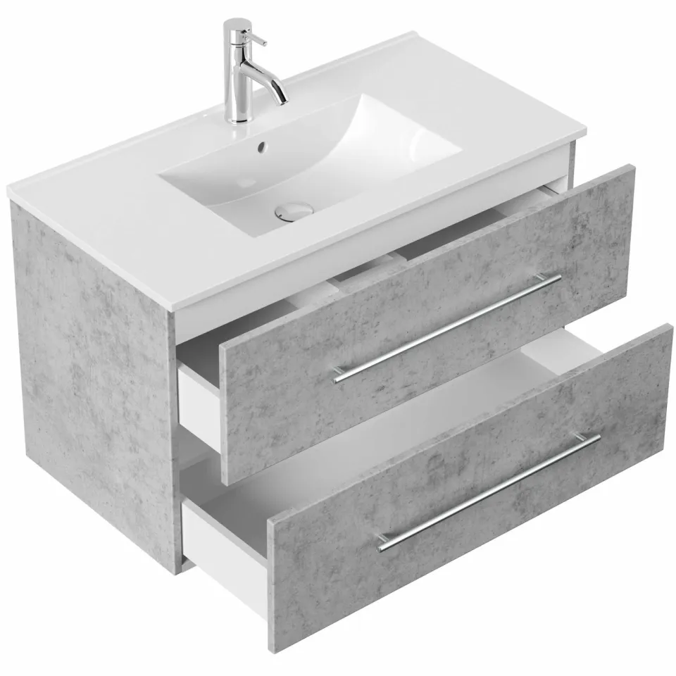 Wastafelkast Odin Beton 90 cm grijs, foto 2