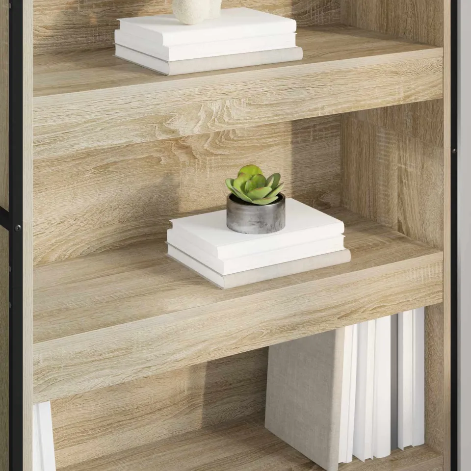 vidaXL Boekenkast 80 x 30 x 155 cm Bewerkt hout Sonoma bruin, foto 4