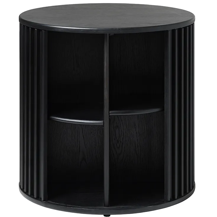 Olivine Redmer houten bijzettafel zwart eiken - Ø60 cm