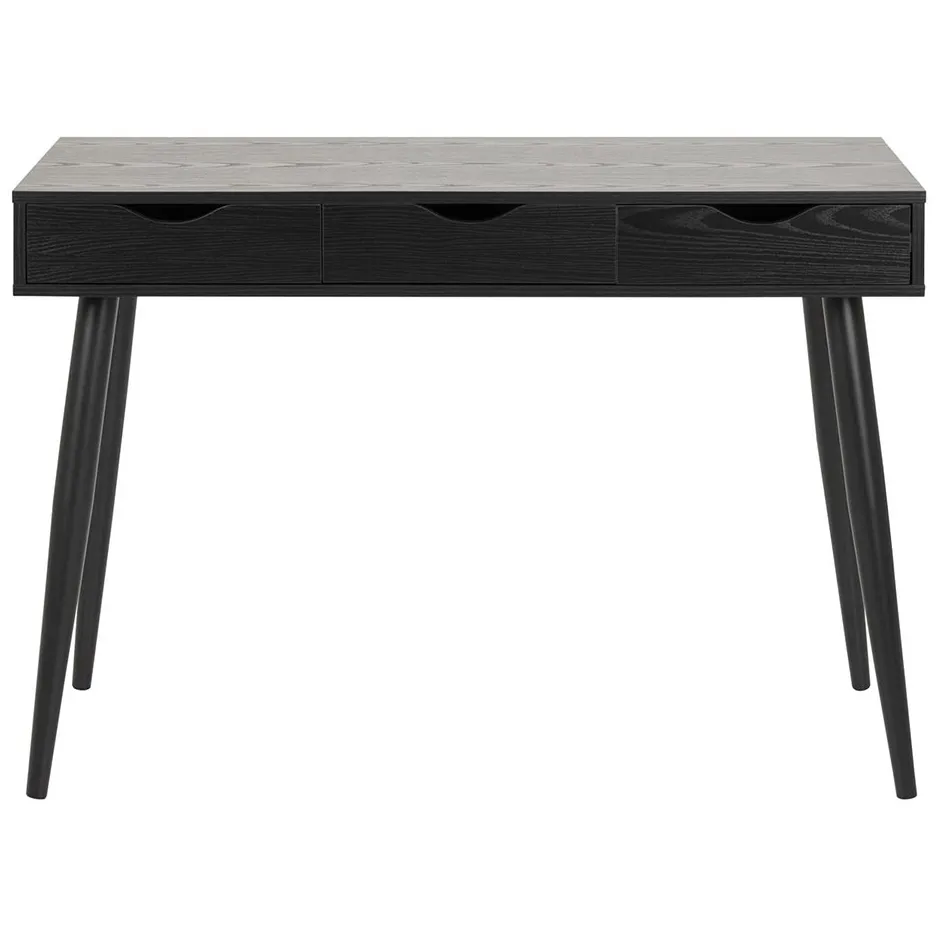 Lisomme Keet houten bureau zwart - met 3 lades - 110 x 50 cm, foto 3