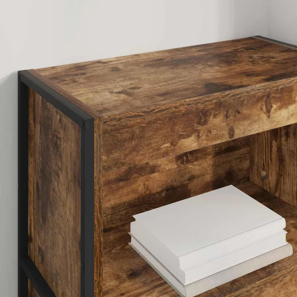 vidaXL Boekenkast 60 x 30 x 121 cm Bewerkt hout Rook Eik bruin, foto 4