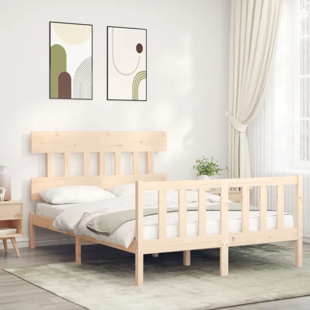vidaXL Bedframe zonder matras massief grenenhout 140x200 cm bruin