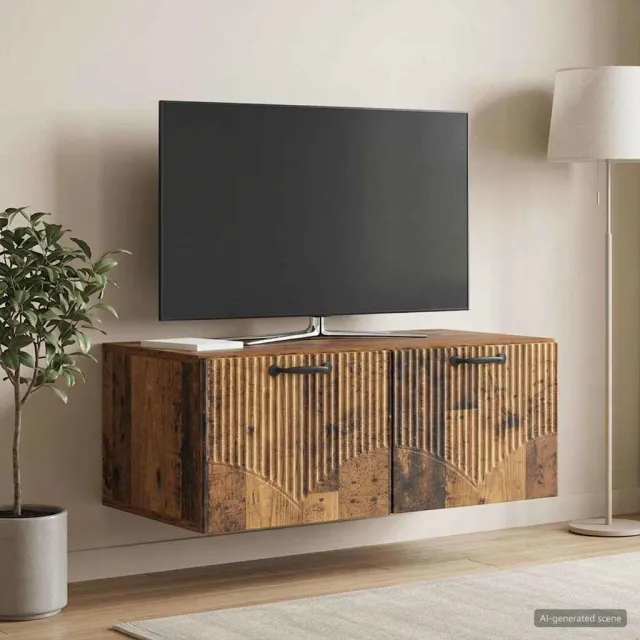 vidaXL Wandbeugel TV-kast Oud hout 78,5 x 41 x 30 cm Bewerkt hout bruin, foto 2