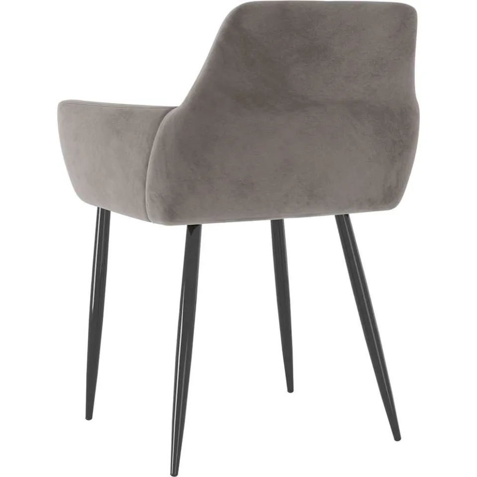 vidaXL Eetkamerstoelen 2 st fluweel lichtgrijs grijs, foto 4