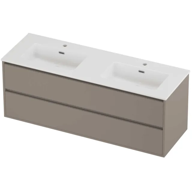 Proline Tribute Badmeubelset Porselein Elegant 2 Gaten 140x46x54 cm Glans Wit Clay Beige