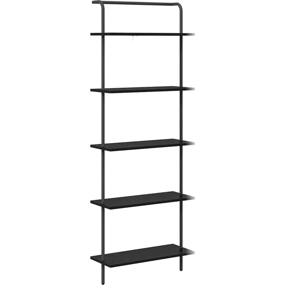 vidaXL Boekenkast 5-laags 60 x 24 x 168 cm Bewerkt hout Zwart Eiken, foto 3