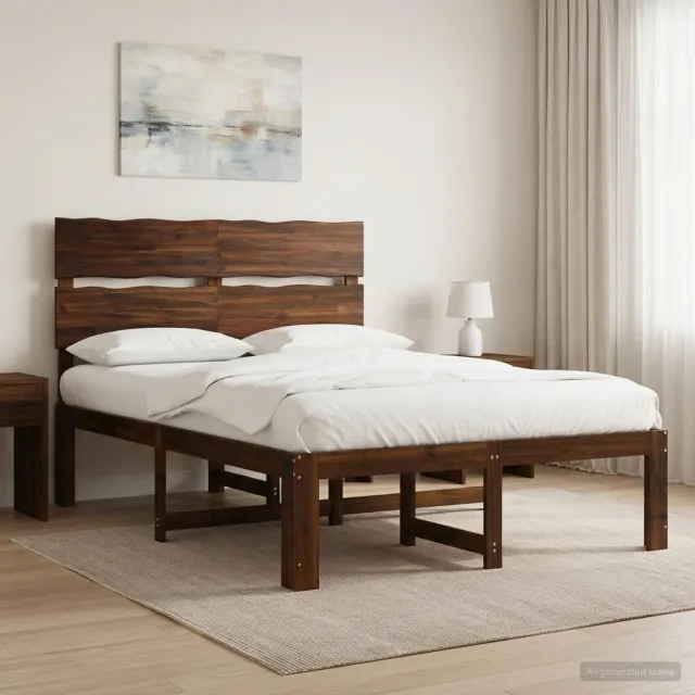 vidaXL Tweepersoonsbed met hoofdeinde ROSTOCK Donkerbruin 120 x 190 cm