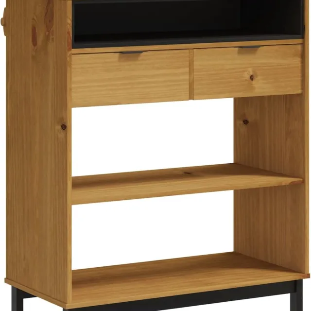 vidaXL Bartafel - FLAM - 92x45x110 - cm - massief - grenenhout Bruin