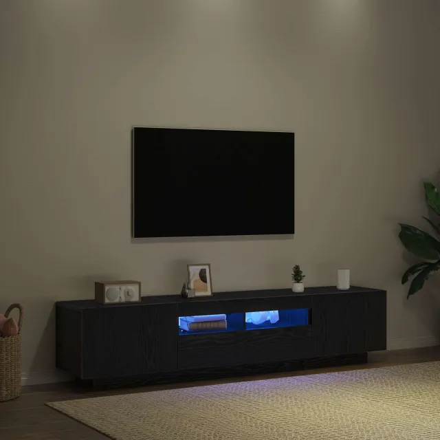 vidaXL Tv-meubelset 2 st Zwart Bewerkt hout, foto 2