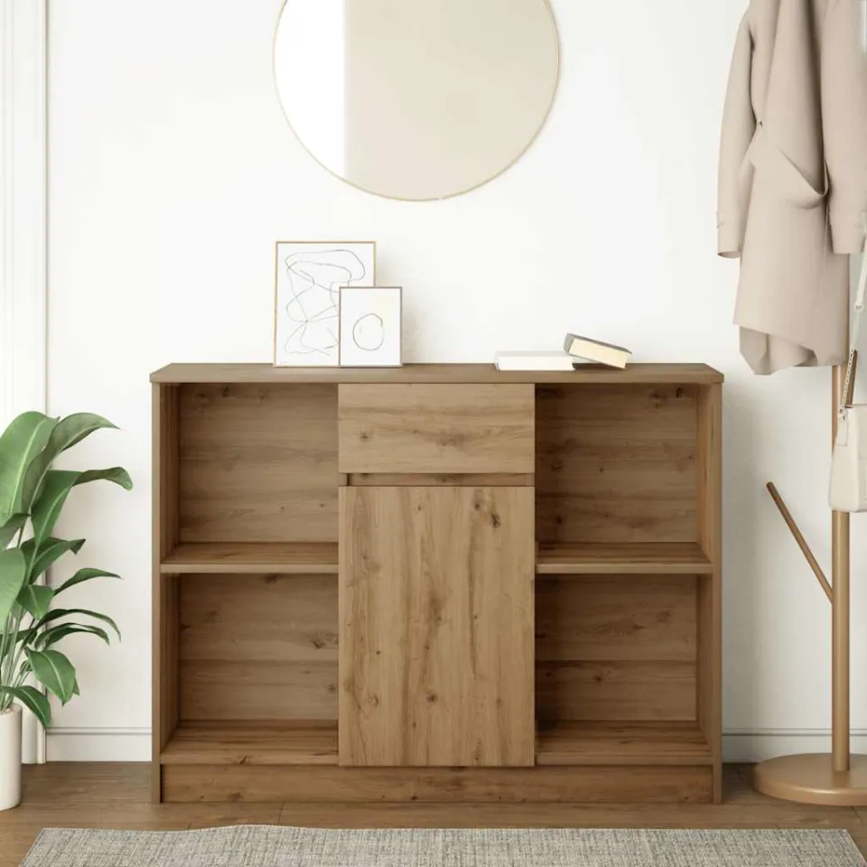 vidaXL Dressoir lade 101x35x76 cm spaanplaat artisanaal eikenkleurig, foto 3