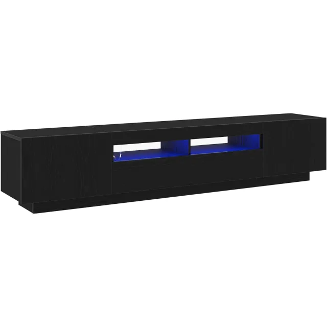 vidaXL Tv-meubelset 2 st Zwart Bewerkt hout