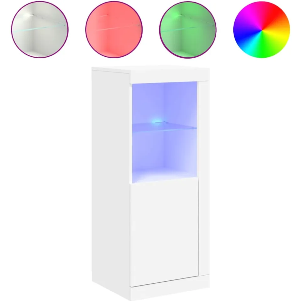 vidaXL Dressoir met LED-verlichting 41x37x100 cm wit, foto 3