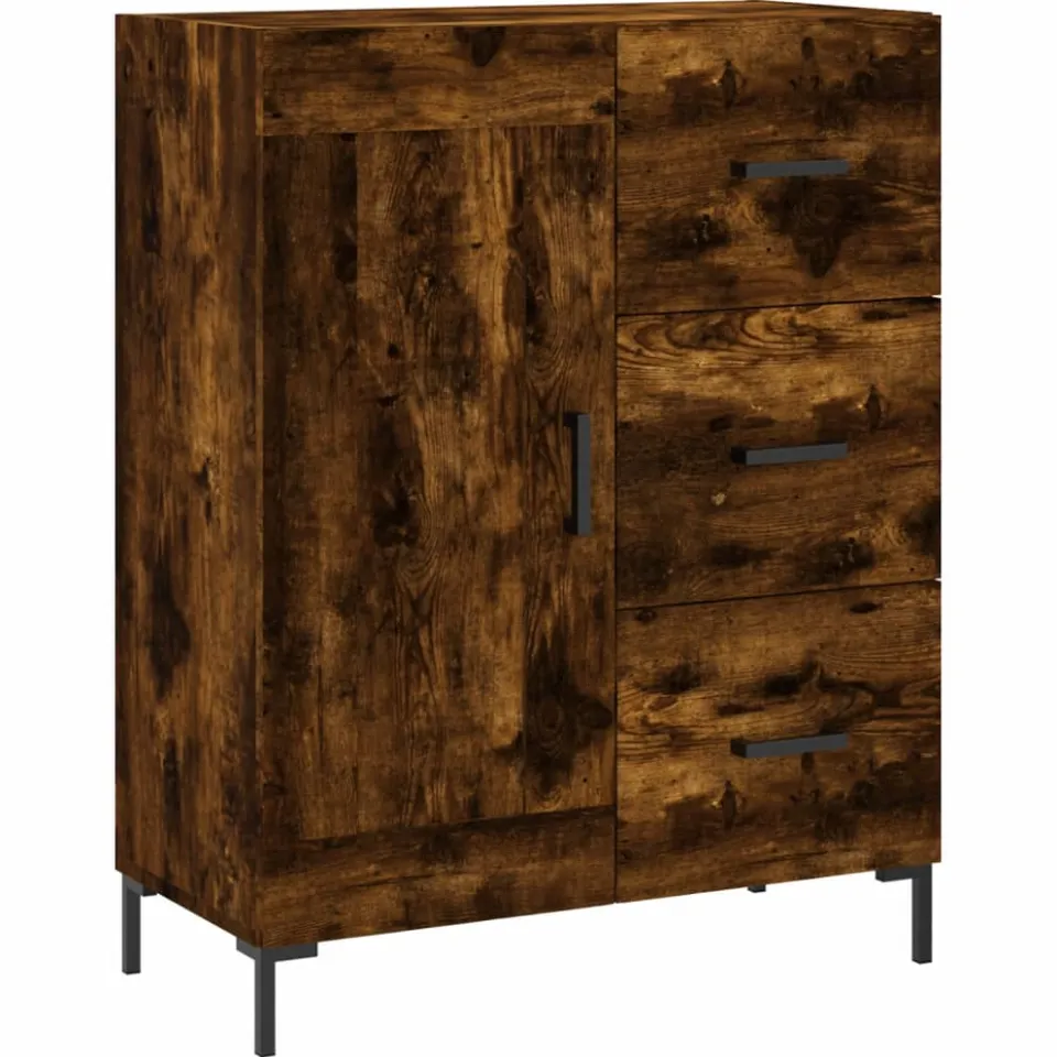 vidaXL Dressoir 69,5x34x90 cm bewerkt hout gerookt eikenkleurig, foto 3
