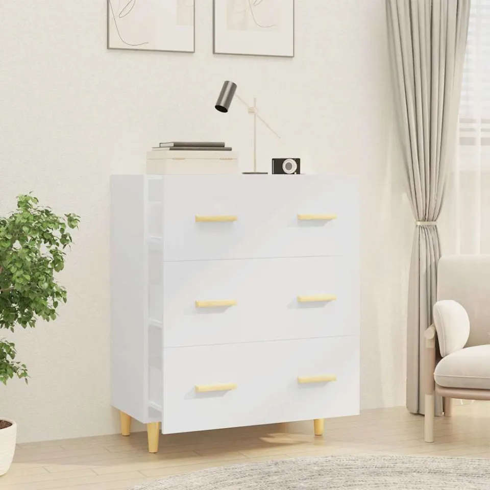 vidaXL Dressoir 70x34x90 cm bewerkt hout wit, foto 2