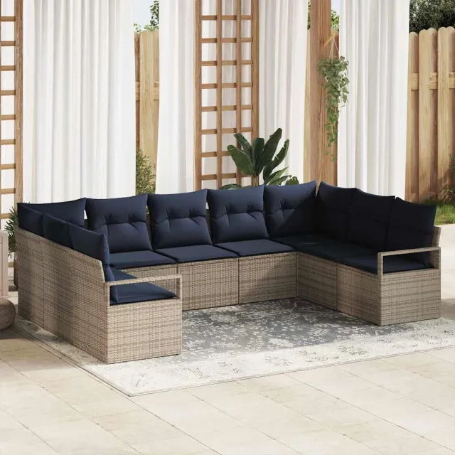 vidaXL Bankstel 7 st Grijs poly rattan, foto 2