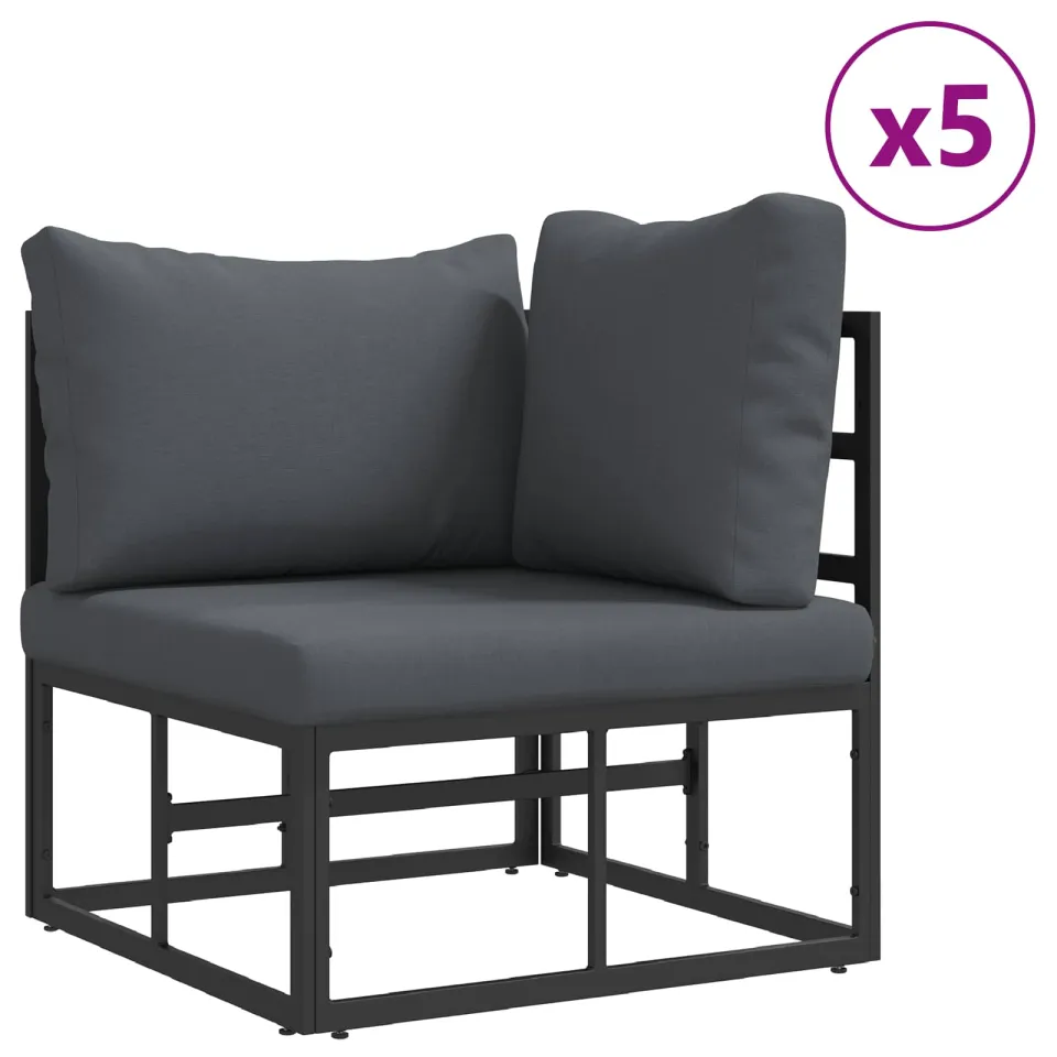 vidaXL Tuinbankenset 12 st Zwart Aluminium, foto 3