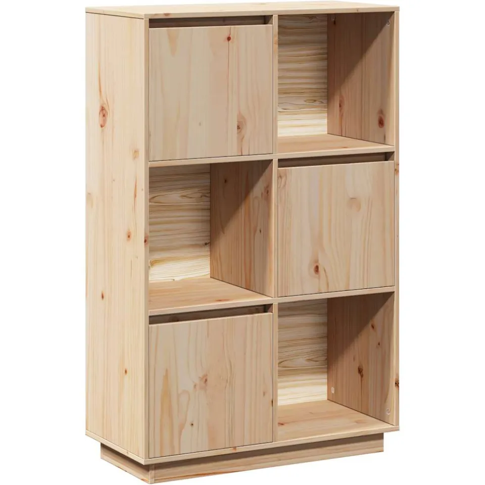 vidaXL Hoge kast 38x35x117 cm massief grenenhout Bruin