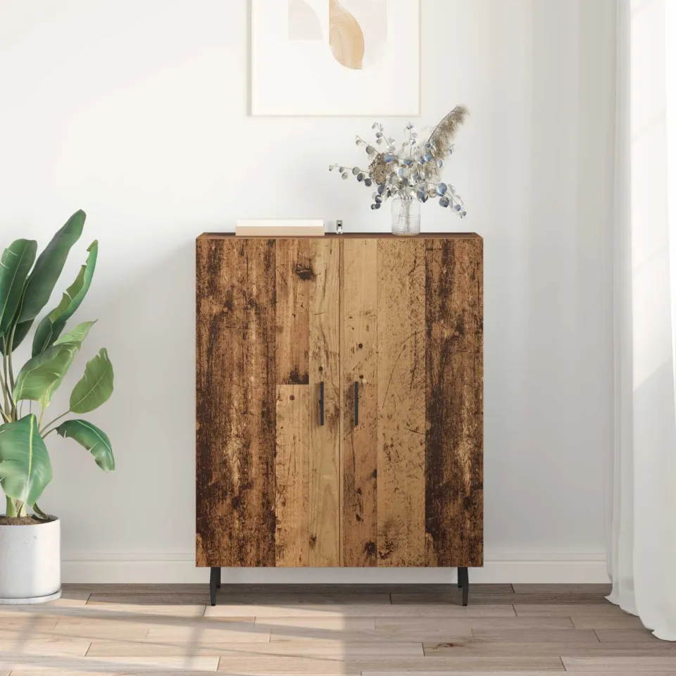 vidaXL Dressoir Oudhout 69,5 x 34 x 90 cm Bewerkt hout bruin, foto 4