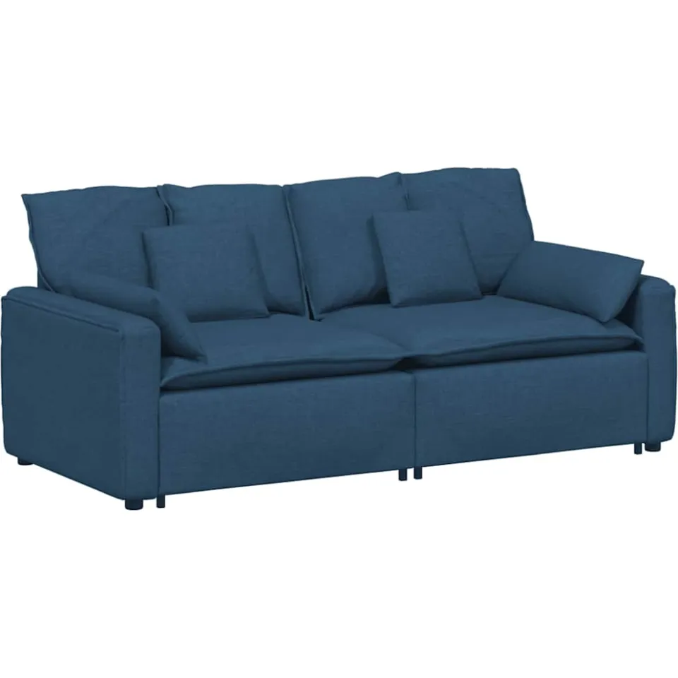 vidaXL Modulaire bank met kussens blauw, foto 3