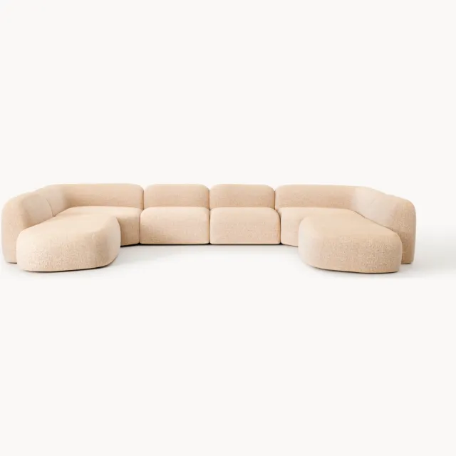 Westwing Collection Modulaire bouclé XL bank Wolke Oranje
