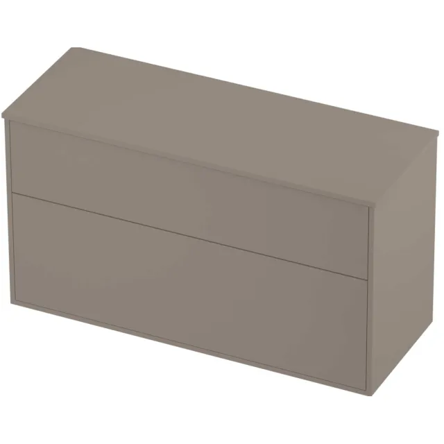 Proline Deck Badmeubelset Voor Grepen Asymmetrisch Kader 2 Laden 120x46x67 cm Clay Beige