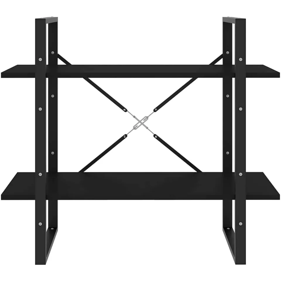 vidaXL Boekenkast met 2 schappen 80x30x70 cm bewerkt hout zwart, foto 4