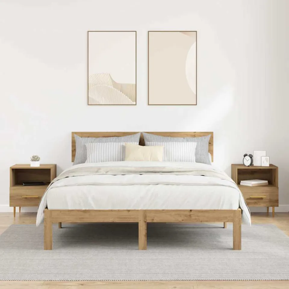 vidaXL Nachtkastje 2 st Bruin 40 x 35 x 47,5 cm Bewerkt hout, foto 4