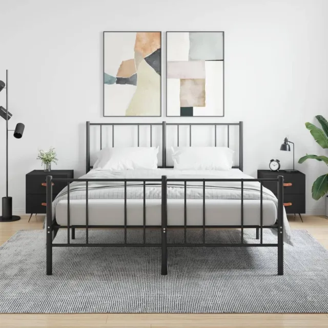 vidaXL Nachtkastjes 2 st 40x35x47,5 cm bewerkt hout zwart, foto 2