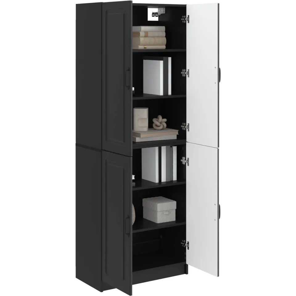 vidaXL Kastenset 2 st Zwart 66 x 34,5 x 87 cm Bewerkt hout