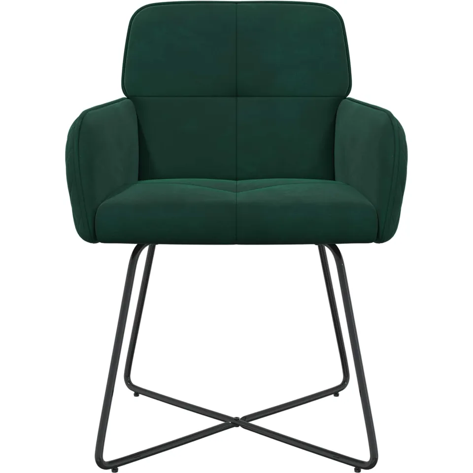 vidaXL Eettafelstoelen 2 st fluweel Donkergroen 59 x 56,5 x 86 cm