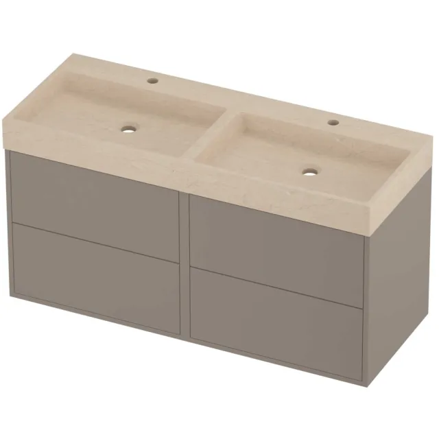 Proline Evoli Badmeubelset Hardsteen Loft 2 Kraangaten 120x46x62 cm Sand Stone Clay Beige