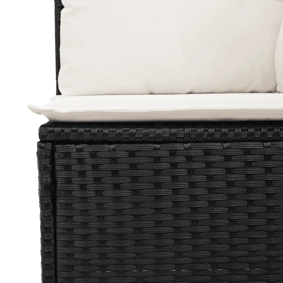vidaXL 8-delige Loungeset met kussens poly rattan zwart, foto 4