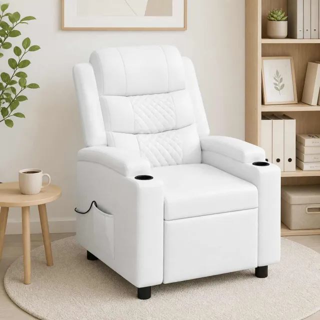 vidaXL Massage-relaxstoel Wit 75 x 93 x 98 cm Stof