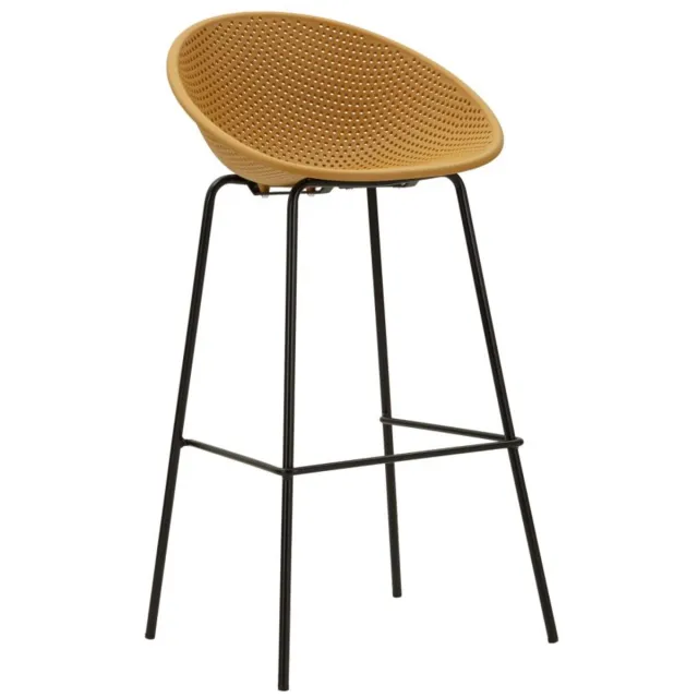 Mauro Ferretti Barkruk Ibiza Mustard Bar Stool Set 2 Pcs 50×50×98 cm Mosterdgeel