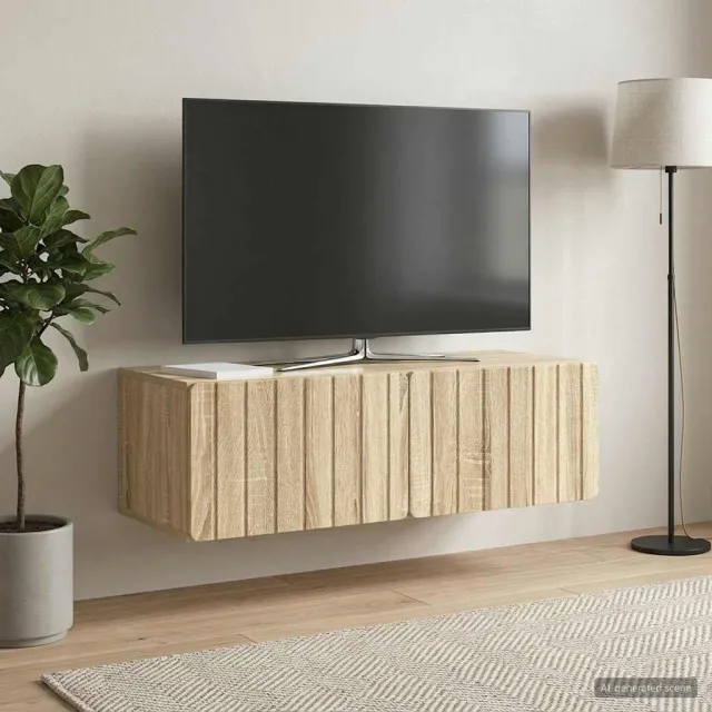 vidaXL Wandbeugel TV-kast 98 x 41 x 30 cm Sonoma Eiken Bewerkt hout Bruin