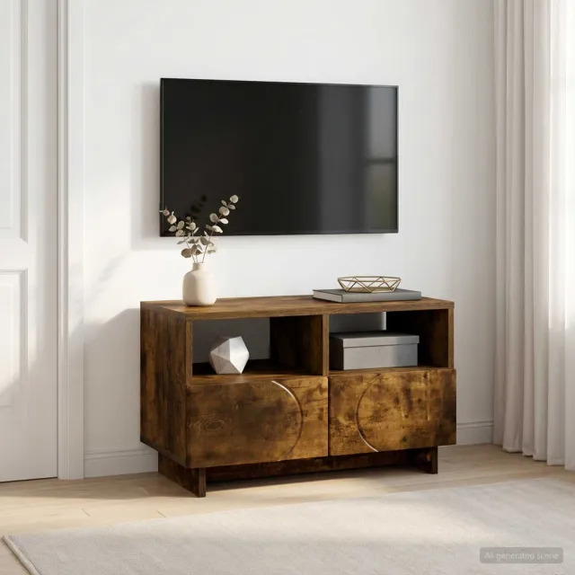 vidaXL TV-standaard 60 x 34.5 x 40 cm Gerookt eiken Bewerkt hout Bruin