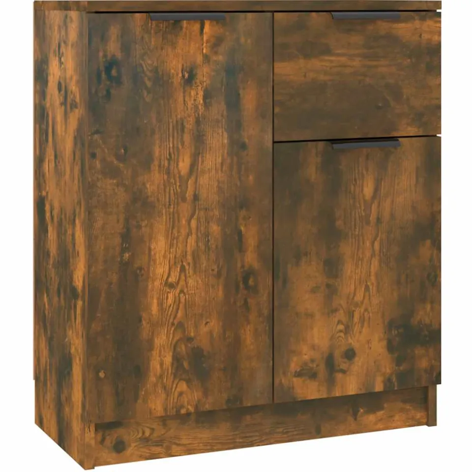 vidaXL Dressoirs 2 st 60x30x70 cm bewerkt hout gerookt eikenkleurig, foto 4
