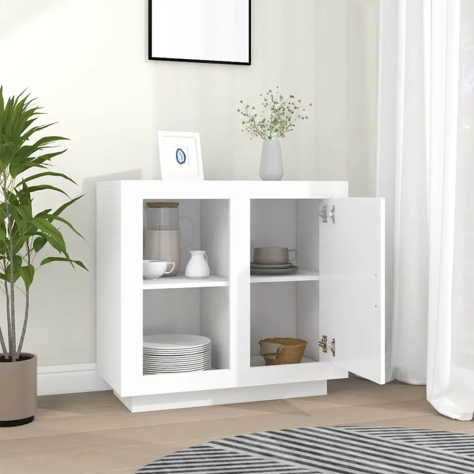 vidaXL Dressoir 80x40x75 cm wit, foto 3