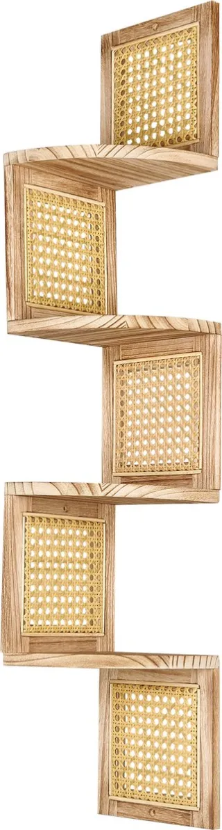 Beliani ALDER - Boekenkast - Lichtbruin hout - Glasvezel