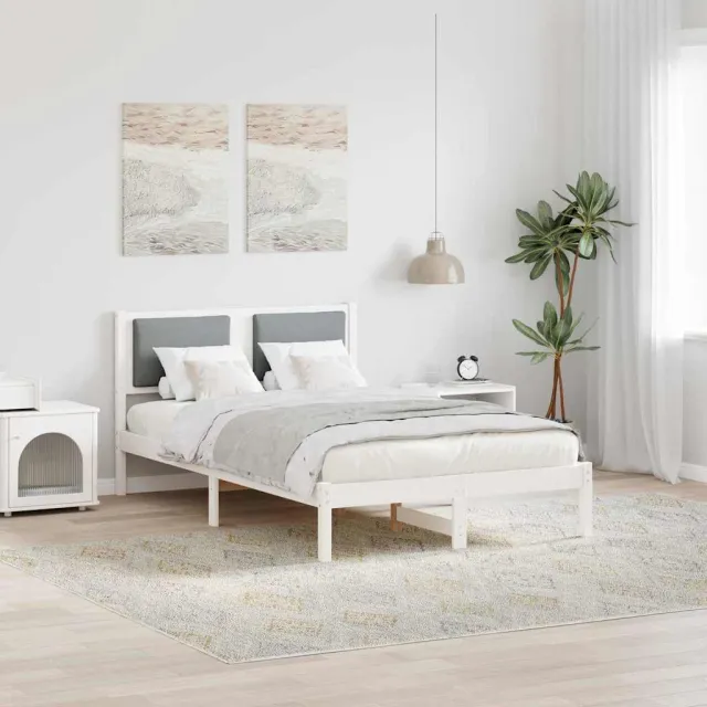 vidaXL Bedframe Lichtgrijs 120 x 200 cm Massief grenenhout