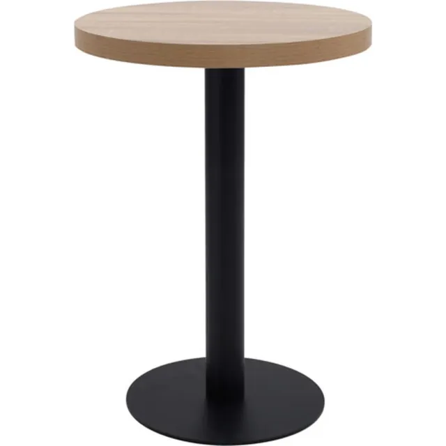 vidaXL Bistrotafel - 60 - cm - MDF - lichtbruin Lichtbruin en zwart
