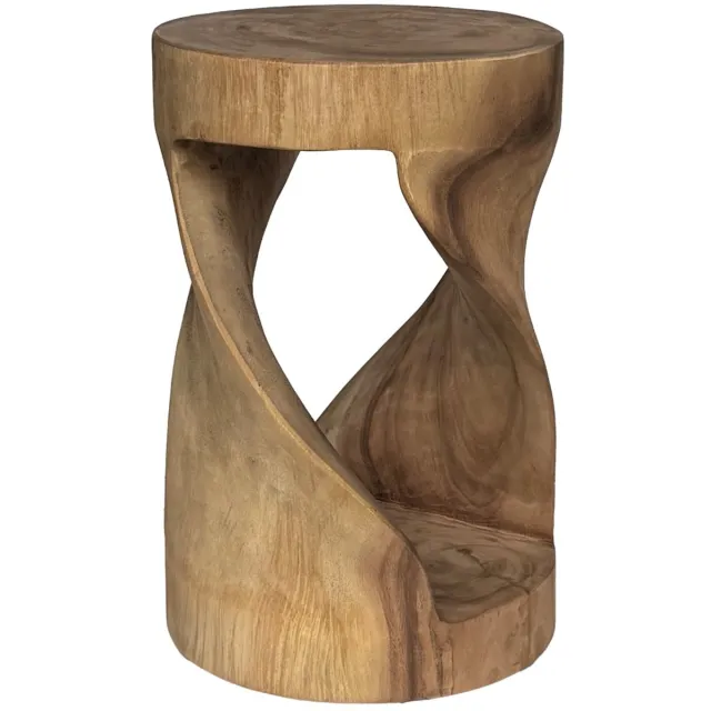 Livingfurn Bijzettafel Suar Stool - 29x29x45cm Bruin