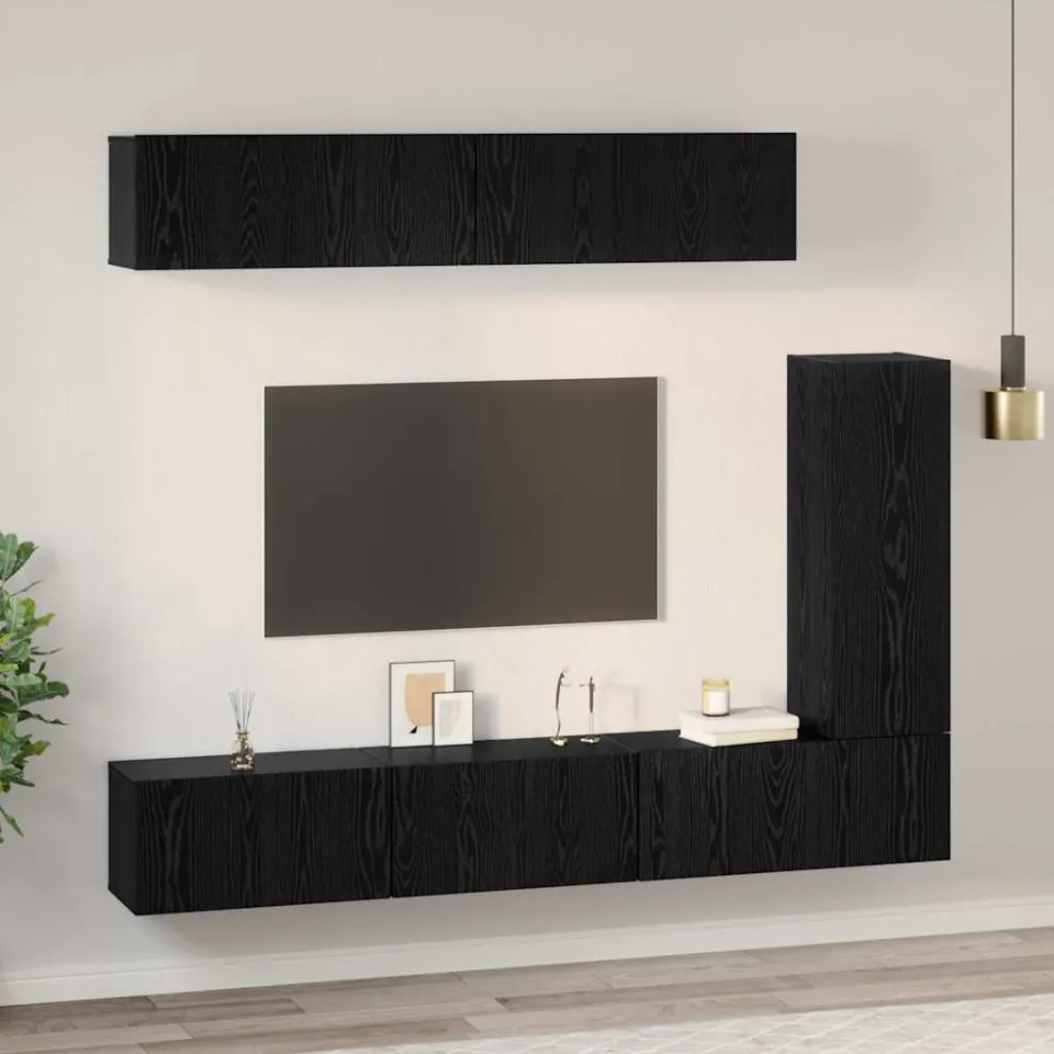 vidaXL TV Cabinet Set 6 st 30,5 x 30 x 90 cm Zwart Eiken, foto 4