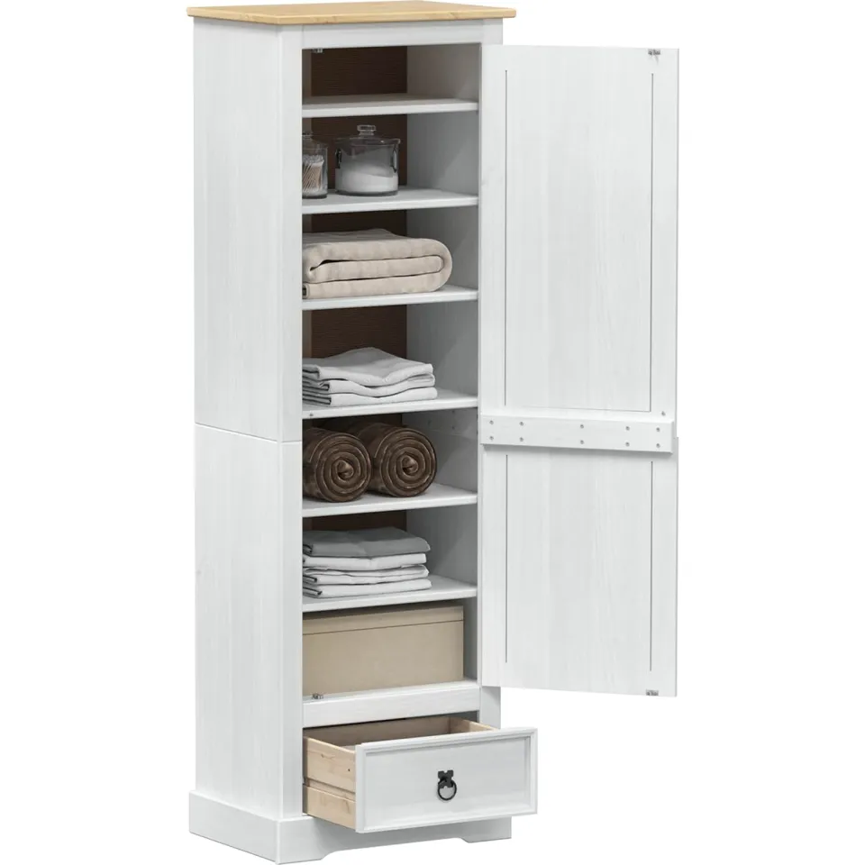 vidaXL Kasten Wit 55 x 38 x 170 cm Massief grenenhout, foto 3