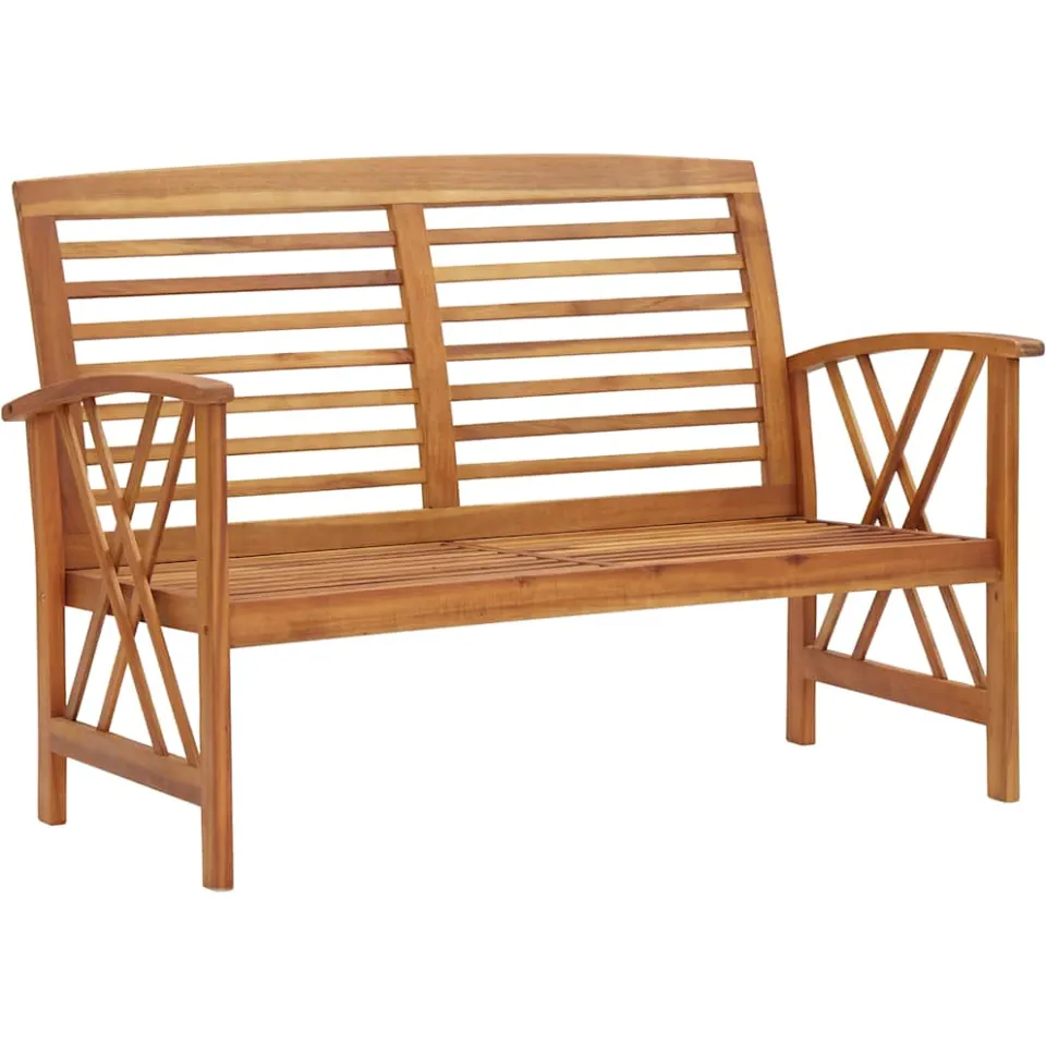 vidaXL 4-delige Loungeset massief acaciahout bruin, foto 4