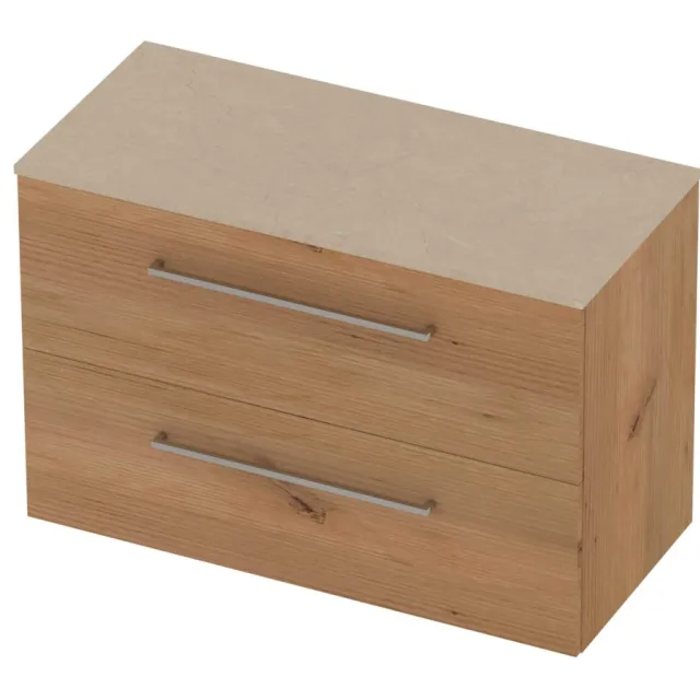 Basic-Line Deck 46 Badmeubelset Voor Grepen 100x46x66 cm Whisky Oak Sand Stone Beige