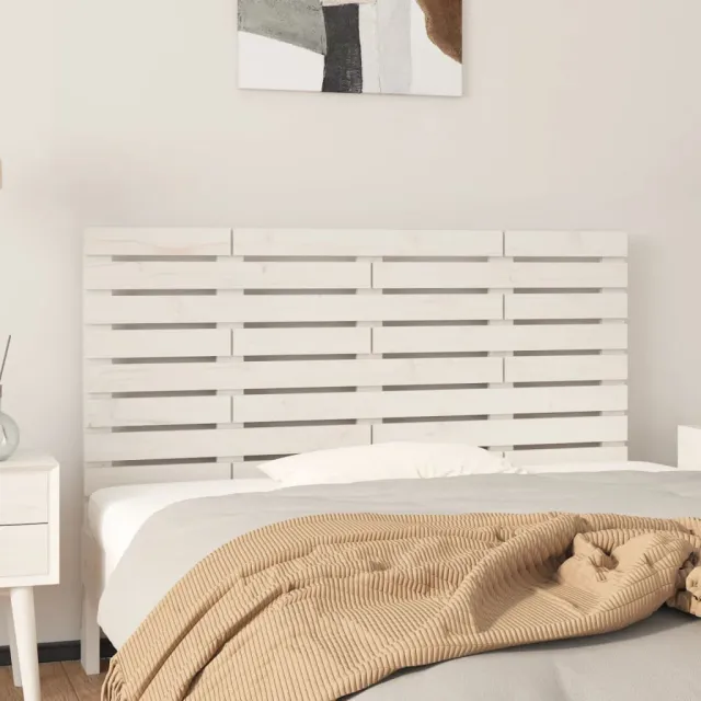 vidaXL Hoofdbord wandmontage 146x3x63 cm massief grenenhout wit
