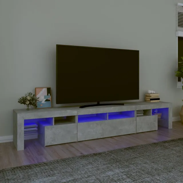 vidaXL Tv-meubel met LED-verlichting 230x36,5x40 cm betongrijs grijs, foto 2