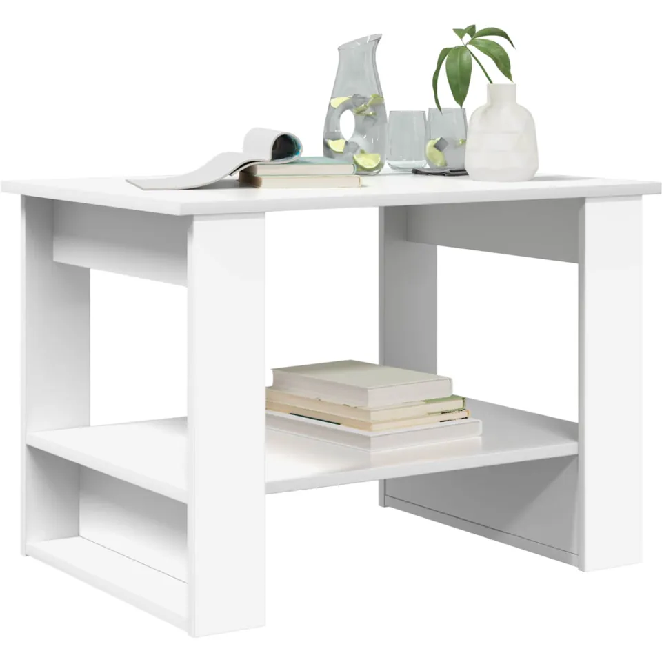 vidaXL Salontafel Wit 72 x 50 x 50 cm Bewerkt hout, foto 3